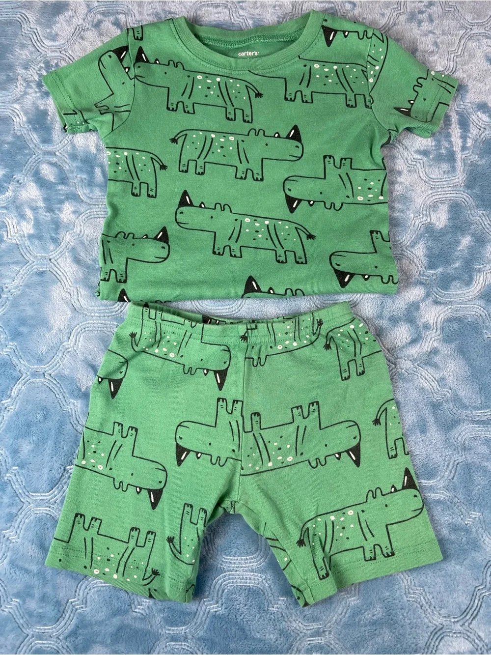 Carter's Green Crocodile Print Kids Matching Set
